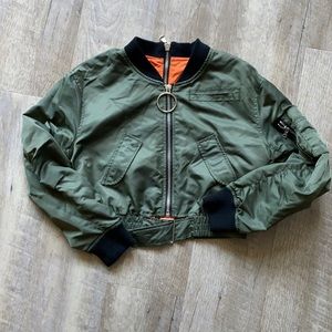 Zara cropped bomber jacket